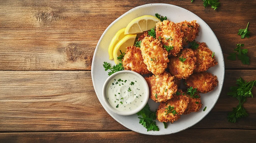 Salmon cakes served with poached eggs and avocado for brunch, styled from a homemade salmon cakes recipe